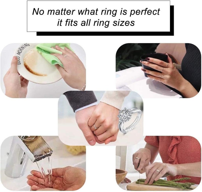Eiito Ring Sizers for Loose Rings, Ring Size Adjuster Spacers or Tightener, Invisible Guards, 6 Sizes Fitter, Resizer Fit Almost Any Rings, Reduces Size by 0.5-1.5 - Image 5
